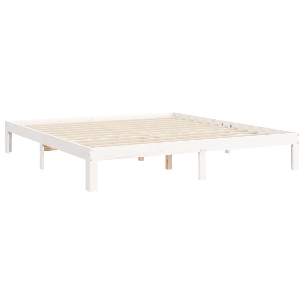 Giroletto Testiera Bianco Super King Size in Legno Massello | homemem39