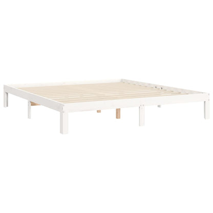 Giroletto Testiera Bianco Super King Size in Legno Massello