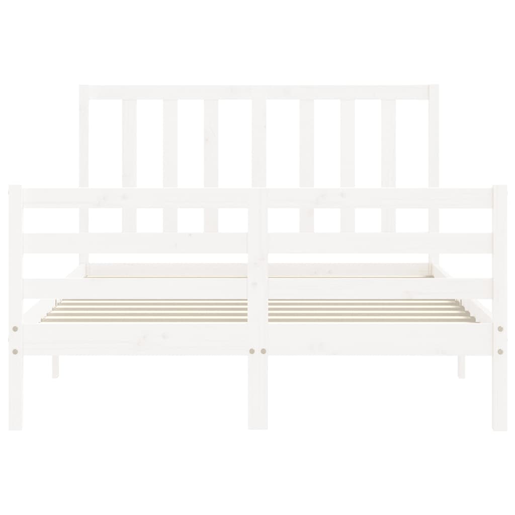 Letto senza Materasso Bianco 140x190 cm Legno Massello di Pino - homemem39