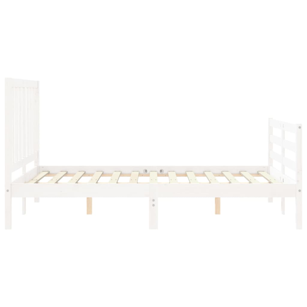 Letto senza Materasso Bianco 140x190 cm Legno Massello di Pino - homemem39