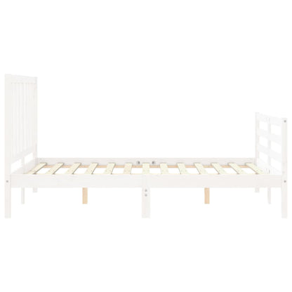 Letto senza Materasso Bianco 140x190 cm Legno Massello di Pino - homemem39