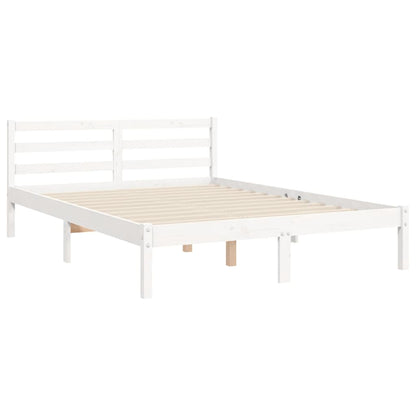 Letto senza Materasso Bianco 140x190 cm Legno Massello di Pino - homemem39