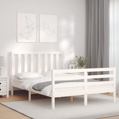 Letto senza Materasso Bianco 140x190 cm Legno Massello di Pino - homemem39