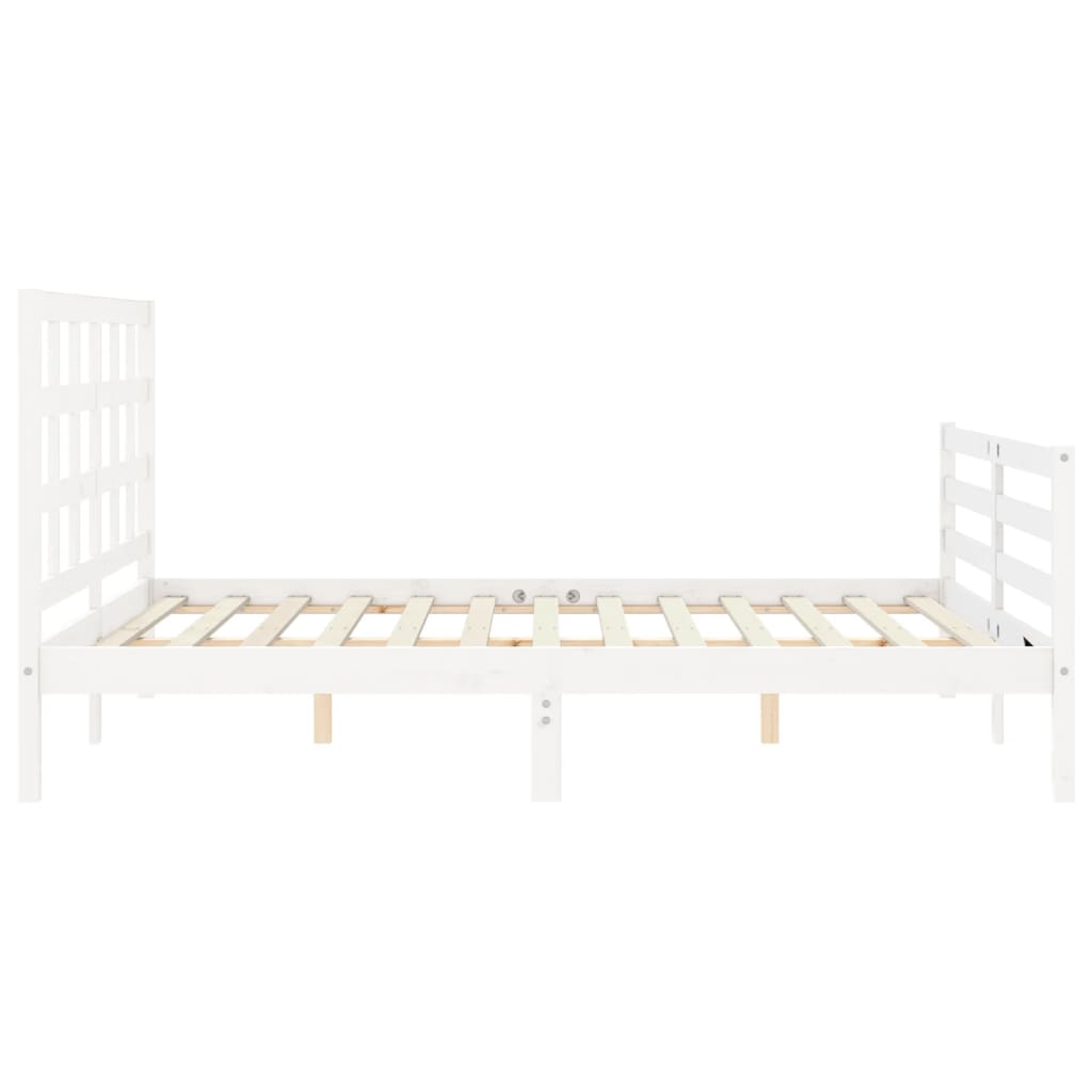 Giroletto con Testiera Bianco King Size in Legno Massello - homemem39