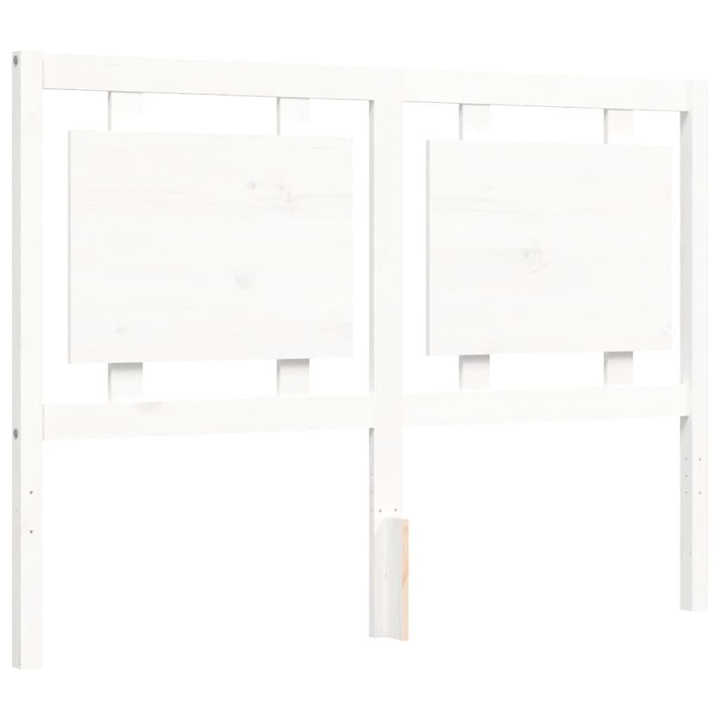 Giroletto con Testiera Bianco 140x190 cm in Legno Massello - homemem39
