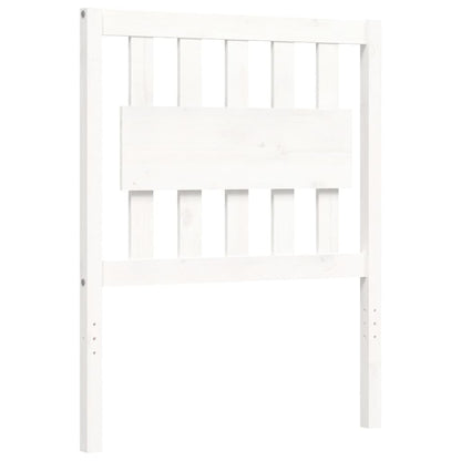 Giroletto con Testiera Bianco Small Single Legno Massello - homemem39