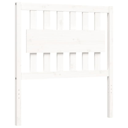 Giroletto con Testiera Bianco 90x200 cm in Legno Massello