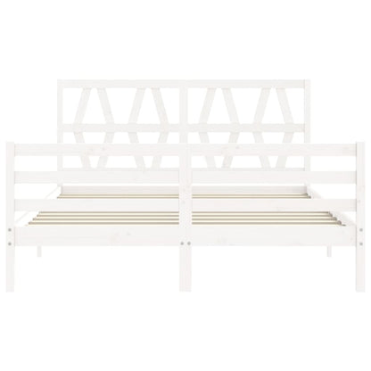 Giroletto con Testiera Bianco King Size in Legno Massello