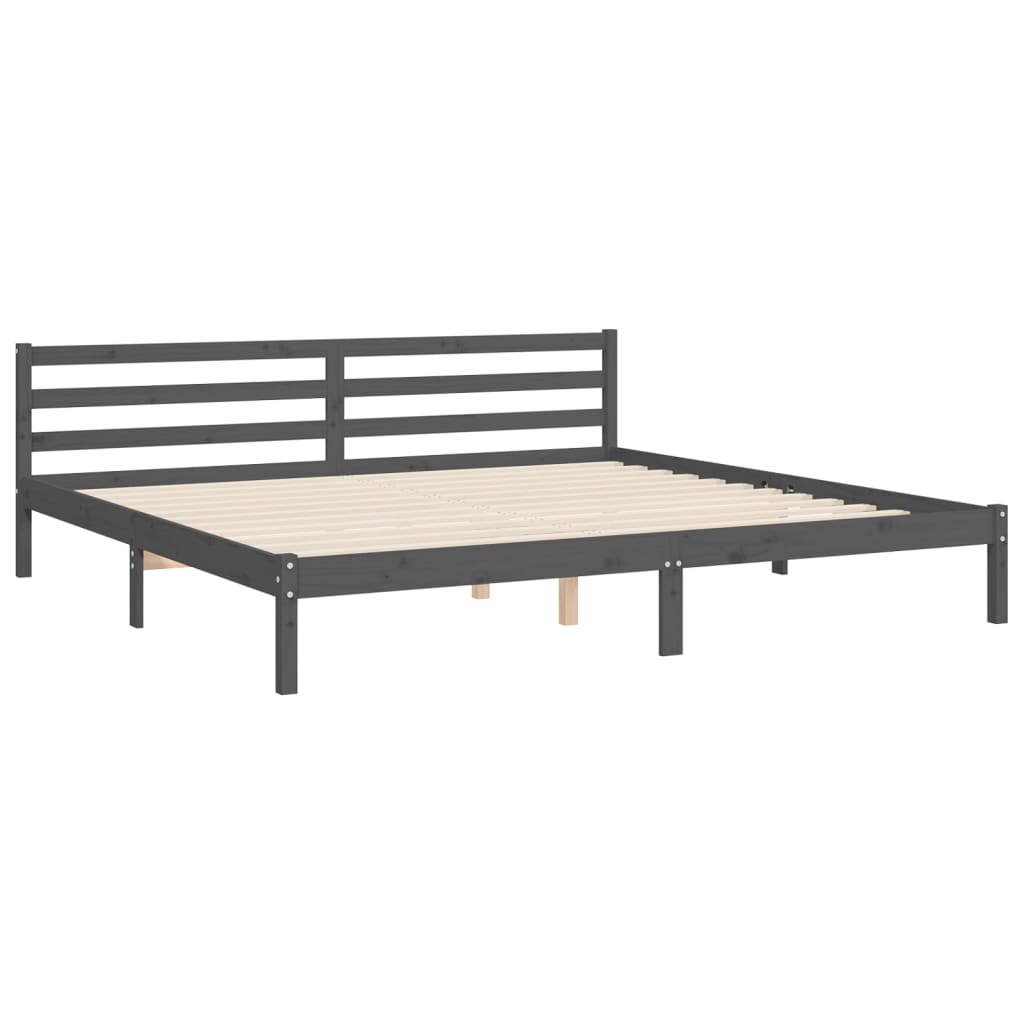 Giroletto con Testiera Grigio 200x200 cm in Legno Massello | homemem39