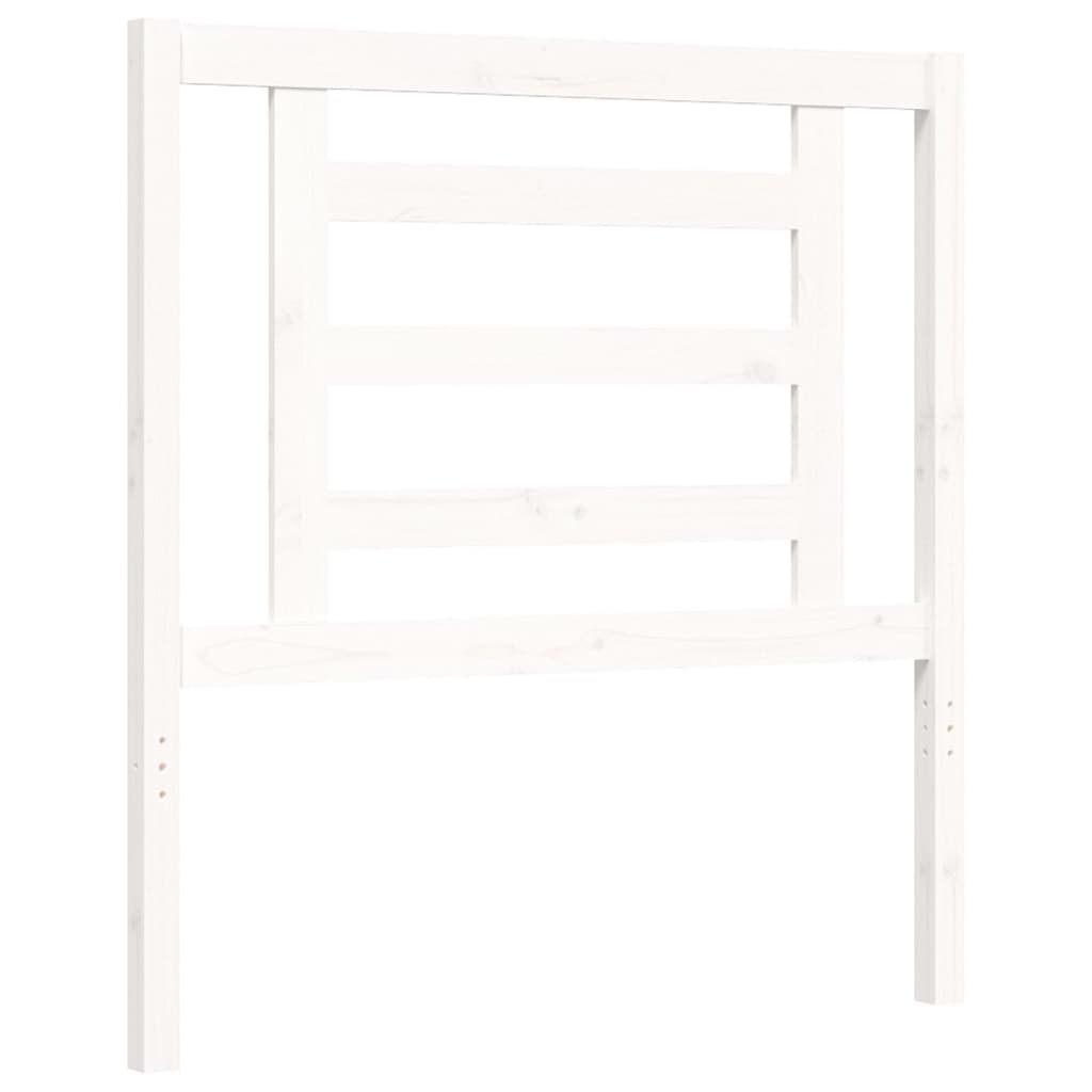 Giroletto con Testiera Bianco Small Single Legno Massello