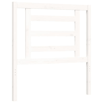 Giroletto con Testiera Bianco 90x200 cm in Legno Massello