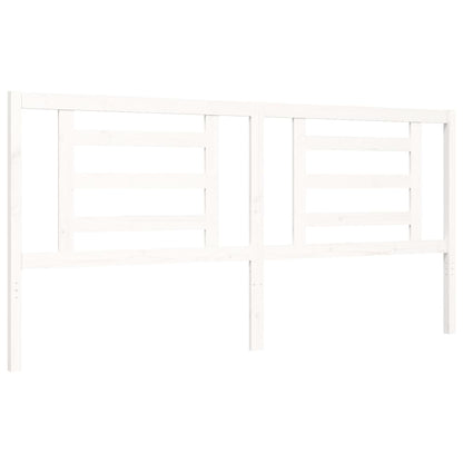 Giroletto con Testiera Bianco 200x200 cm in Legno Massello