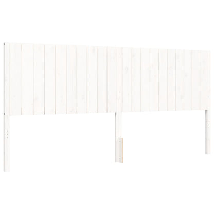 Giroletto con Testiera Bianco 200x200 cm in Legno Massello | homemem39