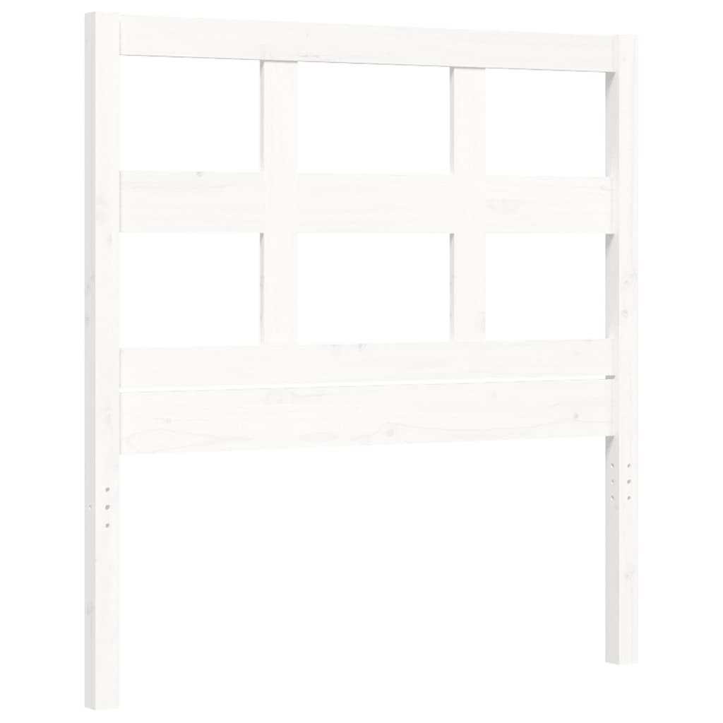Giroletto con Testiera Bianco Small Single Legno Massello