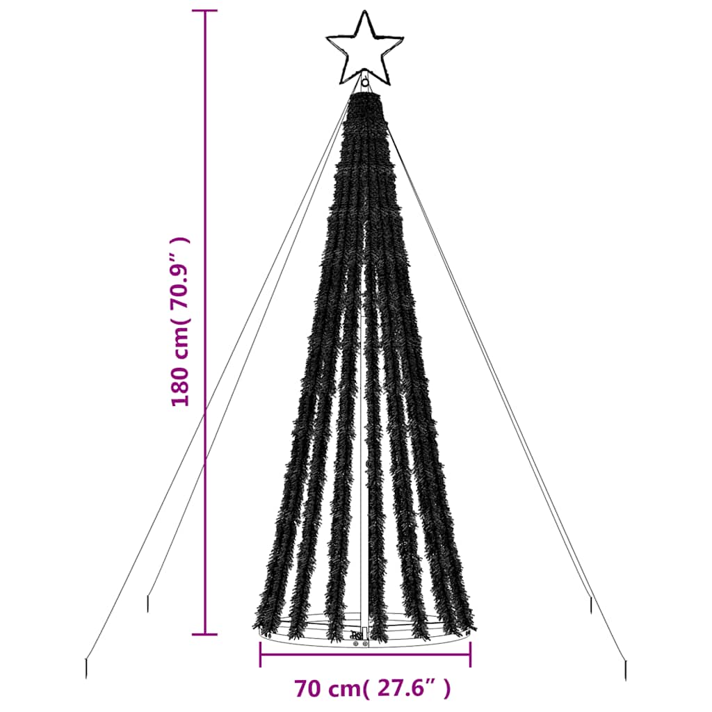 Albero di Natale a LED 275 LED Bianco Caldo 180 cm