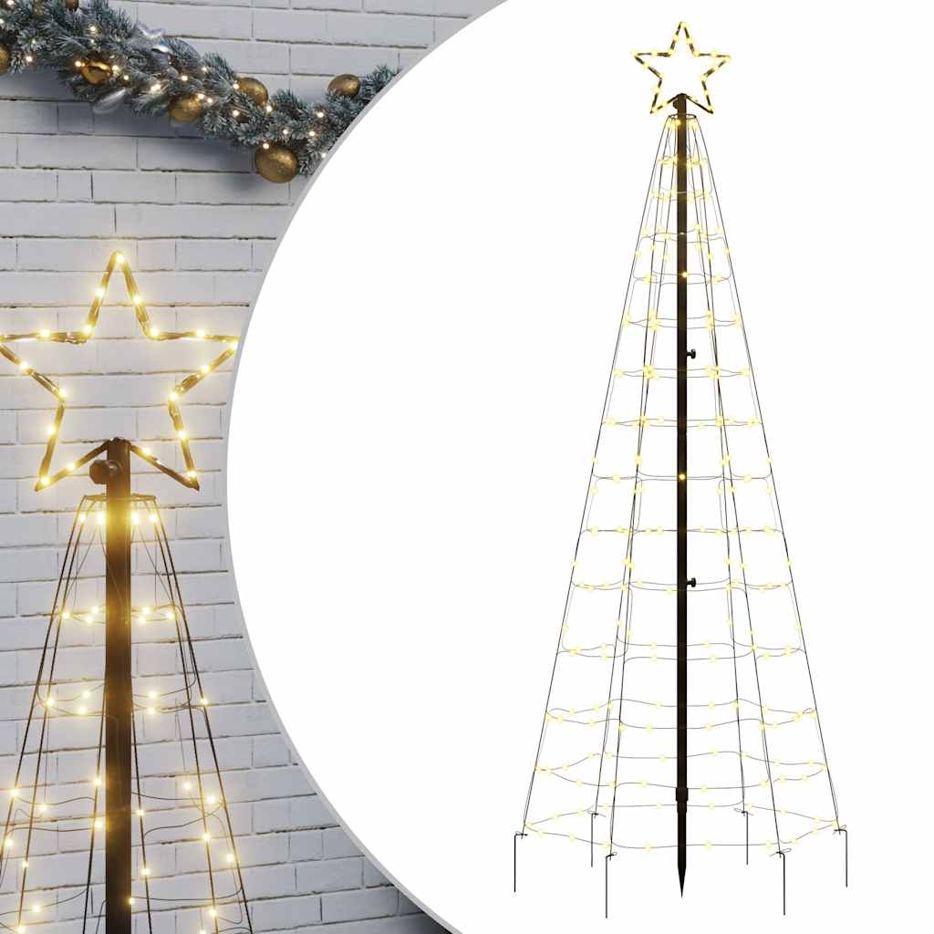 Albero di Natale a LED con Punte 220 LED Bianco Caldo 180 cm