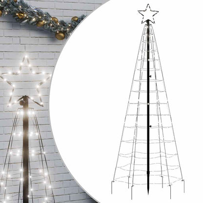 Albero di Natale a LED con Punte 220 LED Bianco Freddo 180 cm
