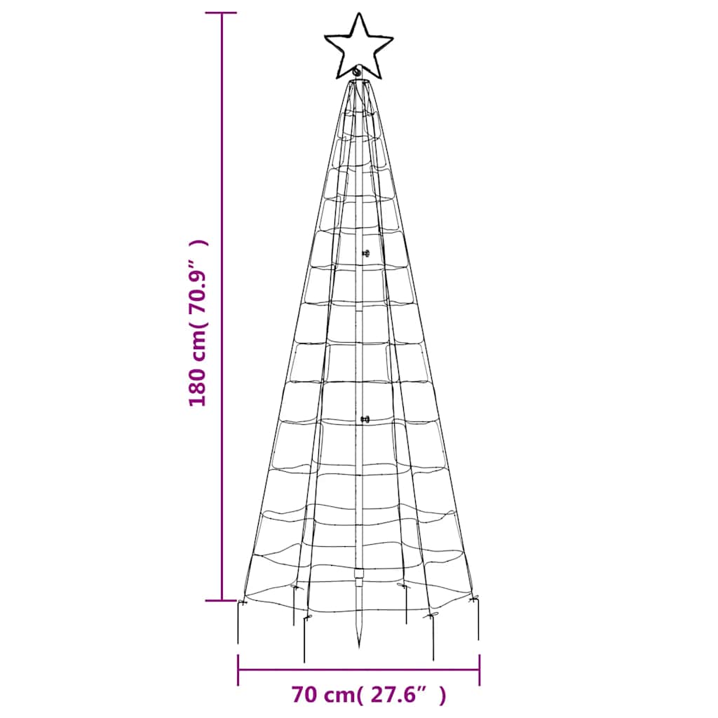 Albero di Natale a LED con Punte 220 LED Bianco Freddo 180 cm