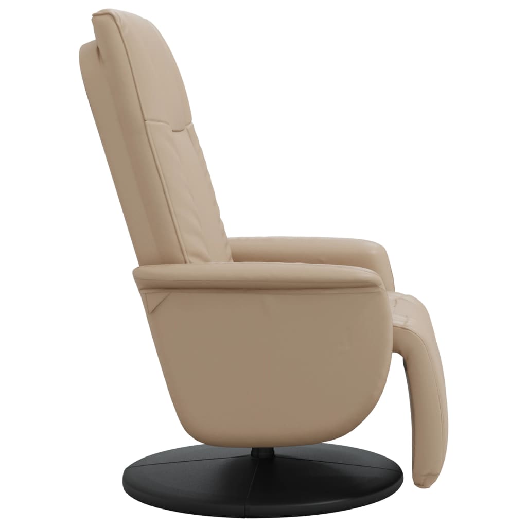 Poltrona Reclinabile con Poggiapiedi Cappuccino in Similpelle