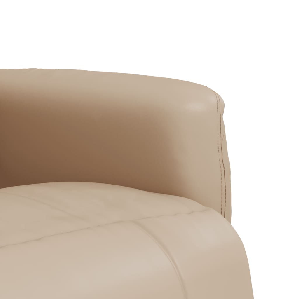 Poltrona Reclinabile con Poggiapiedi Cappuccino in Similpelle