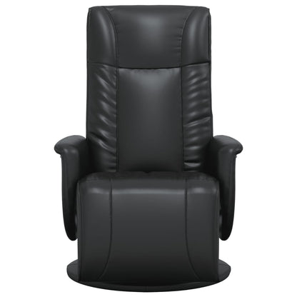 Poltrona Reclinabile con Poggiapiedi Nera in Similpelle - homemem39