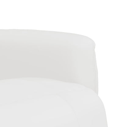 Poltrona Reclinabile con Poggiapiedi Bianca in Similpelle - homemem39