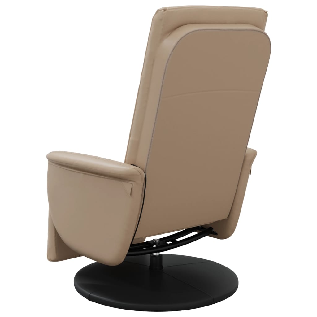 Poltrona Reclinabile Massaggi Poggiapiedi Cappuccino Similpelle - homemem39