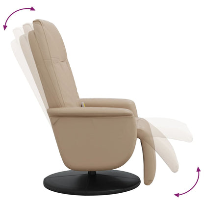 Poltrona Reclinabile Massaggi Poggiapiedi Cappuccino Similpelle - homemem39