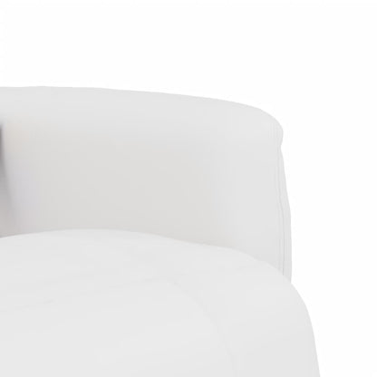 Poltrona Reclinabile Massaggiante Poggiapiedi Bianca Similpelle - homemem39