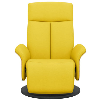 Poltrona Reclinabile con Poggiapiedi Giallo Chiaro in Tessuto - homemem39