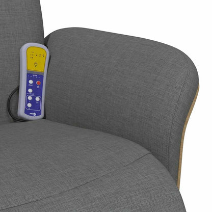Poltrona Reclinabile Massaggio Poggiapiedi Grigio Scuro Tessuto - homemem39