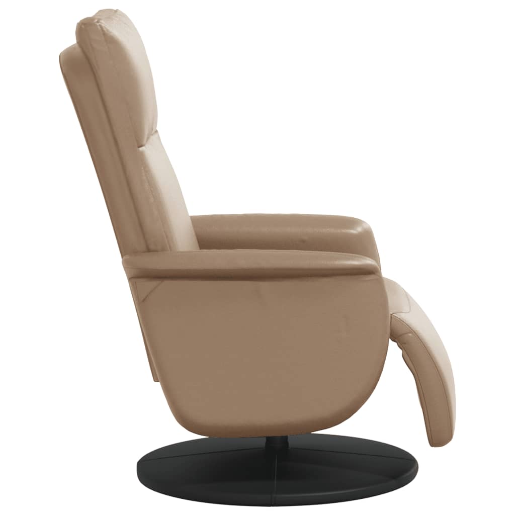 Poltrona Reclinabile con Poggiapiedi Cappuccino in Similpelle