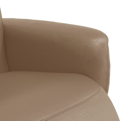 Poltrona Reclinabile con Poggiapiedi Cappuccino in Similpelle