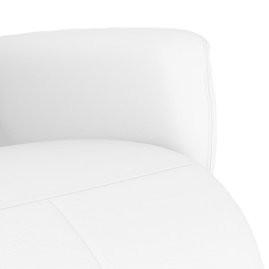 Poltrona Reclinabile con Poggiapiedi Bianca in Similpelle - homemem39