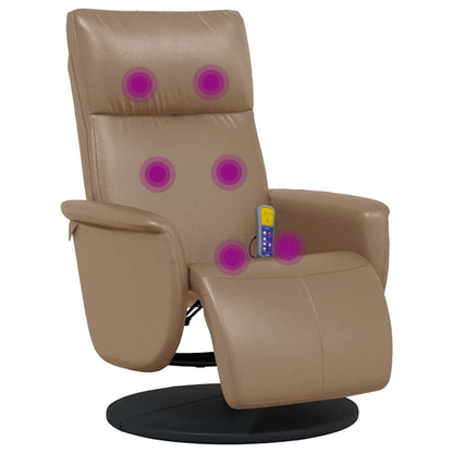 Poltrona Reclinabile Massaggi Poggiapiedi Cappuccino Similpelle | homemem39