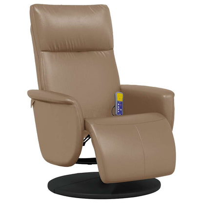 Poltrona Reclinabile Massaggi Poggiapiedi Cappuccino Similpelle | homemem39
