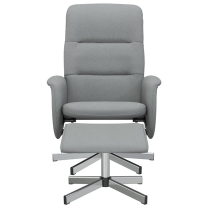 Poltrona Reclinabile con Poggiapiedi Grigio Chiaro in Tessuto - homemem39