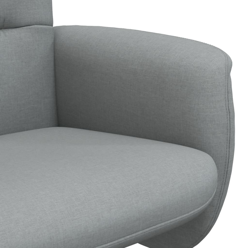 Poltrona Reclinabile con Poggiapiedi Grigio Chiaro in Tessuto | homemem39
