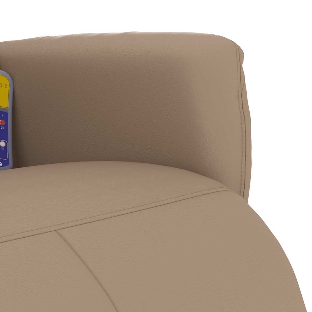 Poltrona Reclinabile Massaggi Poggiapiedi Cappuccino Similpelle | homemem39