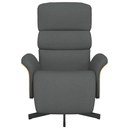 Poltrona Reclinabile con Poggiapiedi Grigio Scuro in Tessuto - homemem39