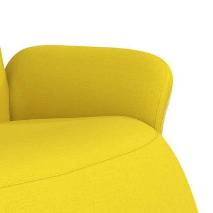 Poltrona Reclinabile con Poggiapiedi Giallo Chiaro in Tessuto - homemem39