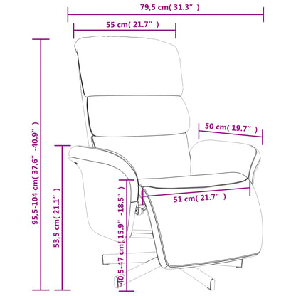 Poltrona Reclinabile con Poggiapiedi Giallo Chiaro in Tessuto - homemem39