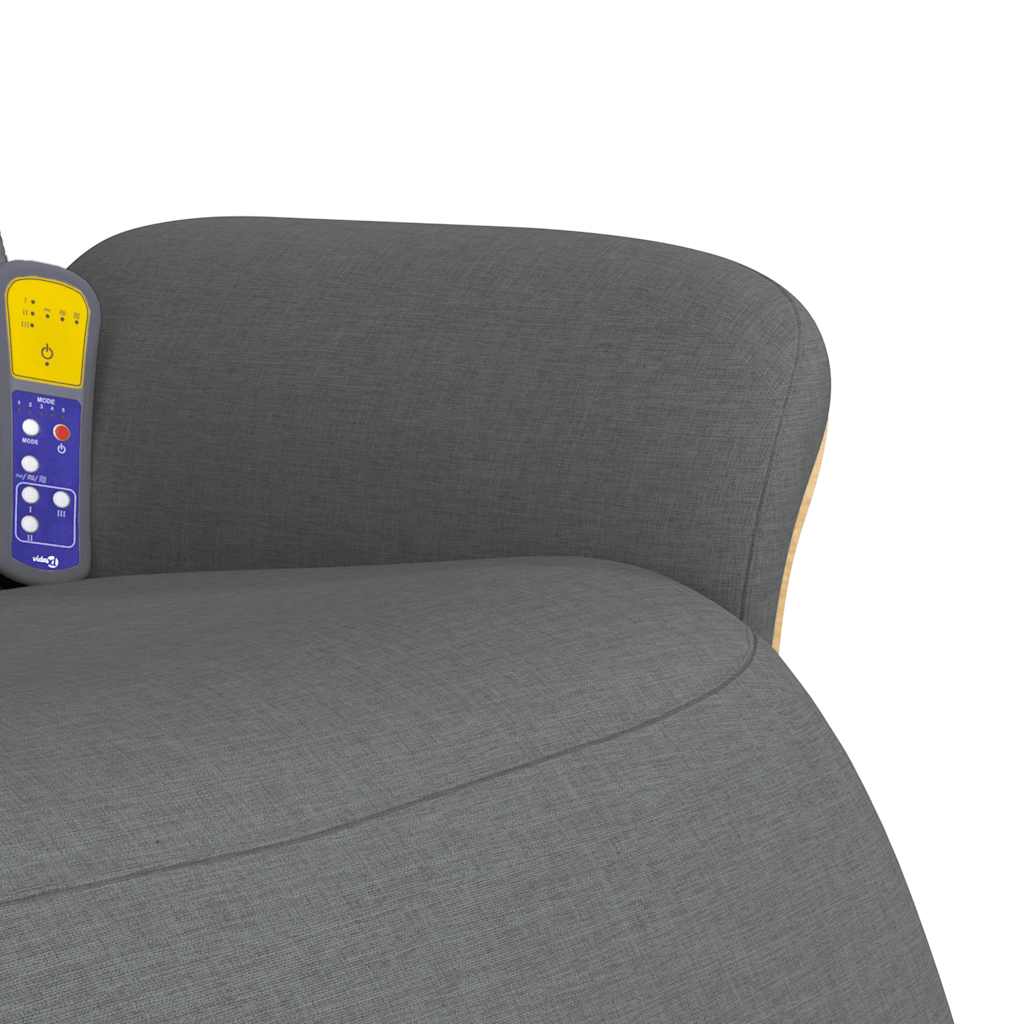 Poltrona Reclinabile Massaggio Poggiapiedi Grigio Scuro Tessuto | homemem39