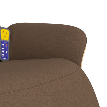Poltrona Reclinabile Massaggio e Poggiapiedi Marrone in Tessuto - homemem39