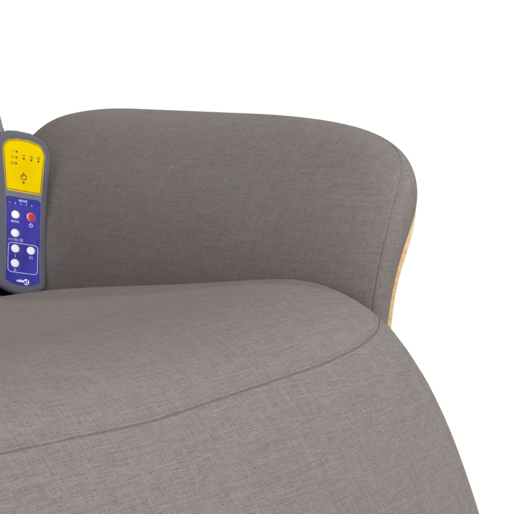 Poltrona Reclinabile Massaggiante Poggiapiedi Tortora Tessuto - homemem39