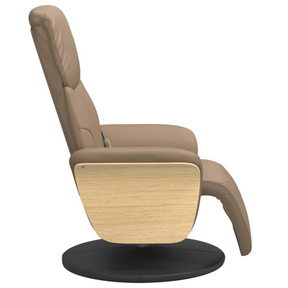 Poltrona Reclinabile Massaggi Poggiapiedi Cappuccino Similpelle