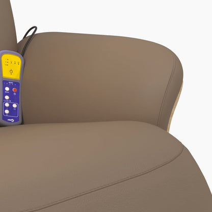 Poltrona Reclinabile Massaggi Poggiapiedi Cappuccino Similpelle