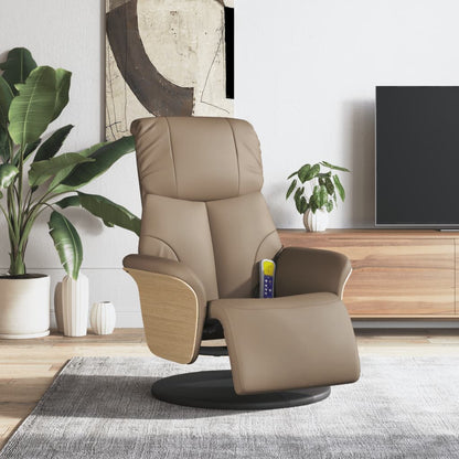 Poltrona Reclinabile Massaggi Poggiapiedi Cappuccino Similpelle