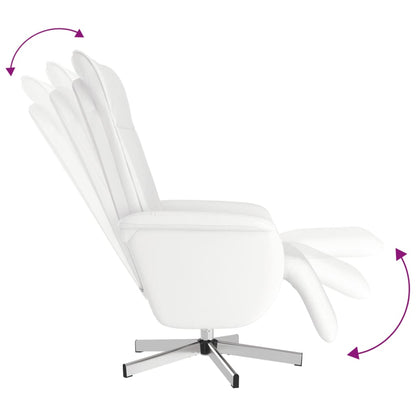 Poltrona Reclinabile Massaggiante Poggiapiedi Bianca Similpelle - homemem39
