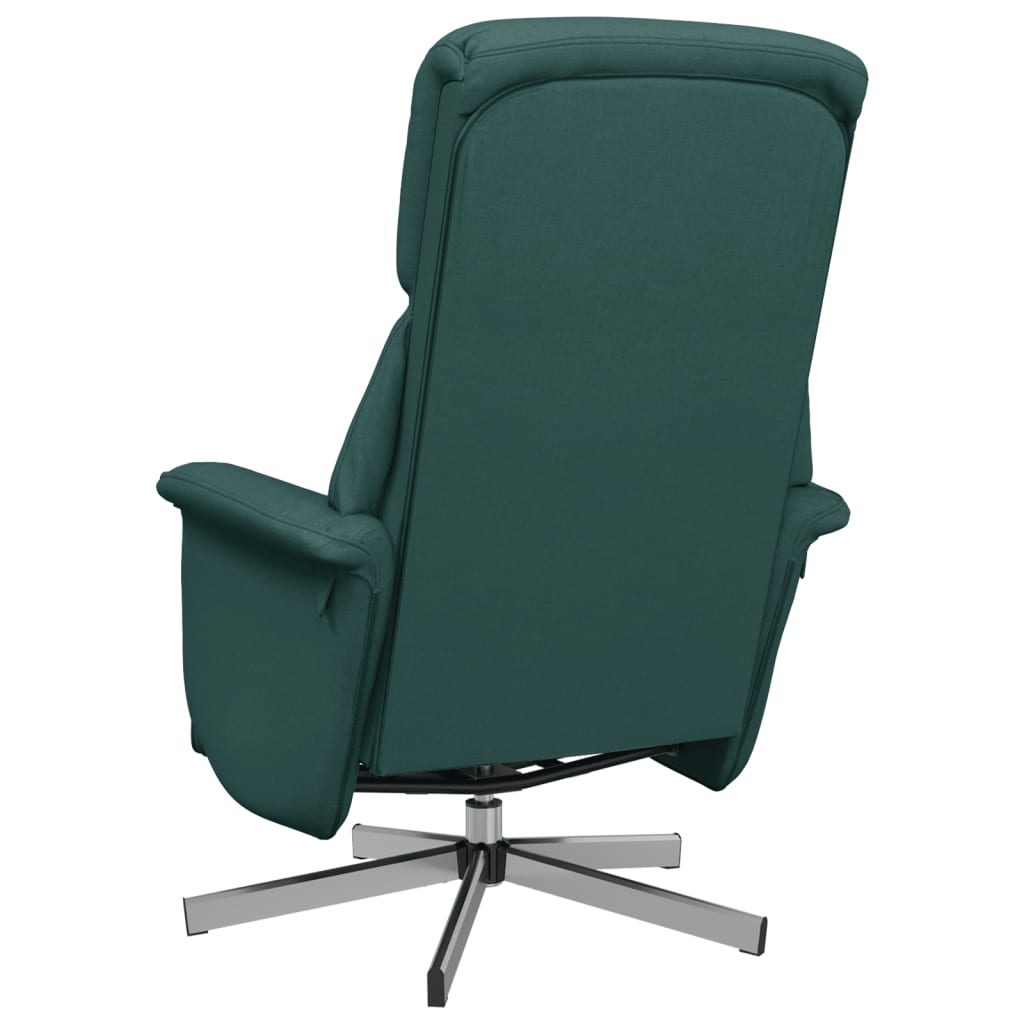 Poltrona Reclinabile con Poggiapiedi Verde Scuro in Tessuto | homemem39